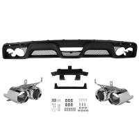 Spec'D Tuning Products - Spec-D 2015-2017 Ford Mustang Black Polypropylene GT350 Style Rear Diffuser w/ Dual Stainless Steel Muffler Tips - Image 7