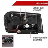 Spec'D Tuning Products - Spec-D 2002-2009 Chevrolet Trailblazer Projector Headlights w/ LED Light Strip (Black Housing/Smoke Lens) - Image 5