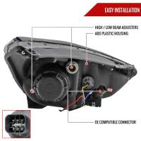 Spec'D Tuning Products - Spec-D 2010-2013 Hyundai Tucson Projector Headlights w/ LED Light Strip (Matte Black Housing/Clear Lens) - Image 5
