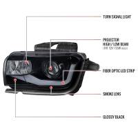 Spec'D Tuning Products - Spec-D 2010-2013 Chevrolet Camaro LED Bar Projector Headlights (Glossy Black Housing/Smoke Lens) - Image 6