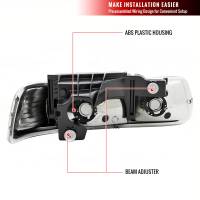 Spec'D Tuning Products - Spec-D 1999-2002 Chevrolet Silverado/ 2000-2006 Suburban/Tahoe Factory Style Headlights with LED Bumper Corner Signal Lights (Chrome Housing/Smoke Lens) - Image 4