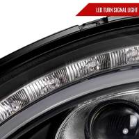 Spec'D Tuning Products - Spec-D 1998-2006 Mercedes Benz W220 S Class Projector Headlights w/ LED Light Strip & Turn Signal Lights (Matte Black Housing/Clear Lens) - Image 4