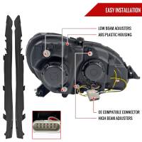 Spec'D Tuning Products - Spec-D 1998-2006 Mercedes Benz W220 S Class Projector Headlights w/ LED Light Strip & Turn Signal Lights (Matte Black Housing/Clear Lens) - Image 5