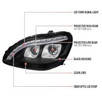Spec'D Tuning Products - Spec-D 1998-2006 Mercedes Benz W220 S Class Projector Headlights w/ LED Light Strip & Turn Signal Lights (Matte Black Housing/Clear Lens) - Image 6