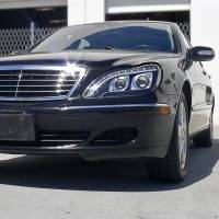 Spec'D Tuning Products - Spec-D 1998-2006 Mercedes Benz W220 S Class Projector Headlights w/ LED Light Strip & Turn Signal Lights (Matte Black Housing/Clear Lens) - Image 8