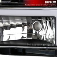 Spec'D Tuning Products - Spec-D 1988-1998 Chevrolet/GMC C10 C/K LED Strip Factory Style Headlights (Matte Black Housing/Clear Lens) - Image 1