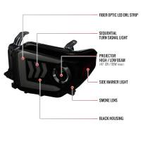 Spec'D Tuning Products - Spec-D 2014-2021 Toyota Tundra LED C-Bar Projector Headlights w/ Sequential Arrow Turn Signals (Black Housing/Smoke Lens) - Image 6