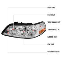Spec'D Tuning Products - Spec-D 2005-2011 Lincoln Town Car Factory Style Headlights (Chrome Housing/Clear Lens) - Image 6