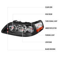 Spec'D Tuning Products - Spec-D 2005-2011 Lincoln Town Car Factory Style Headlights (Matte Black Housing/Clear Lens) - Image 6