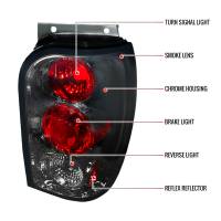 Spec'D Tuning Products - Spec-D 1998-2001 Ford Explorer Mercury Mountaineer Tail Lights (Chrome Housing/Smoke Lens) - Image 6