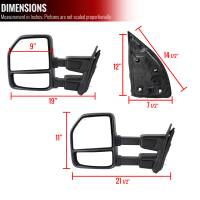 Spec'D Tuning Products - Spec-D 1999-2016 Ford F-250/F-350/F-450 Power Adjustable, Heated, & Manual Extendable Chrome Towing Mirrors w/ Smoke Lens LED Turn Signal & Clearance Lights - Image 6