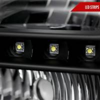 Spec'D Tuning Products - Spec-D 1999-2004 Ford F-250/F-350/F-450/F-550/Excursion Crystal Headlights w/ SMD LED Light Strip (Matte Black Housing/Clear Lens) - Image 2