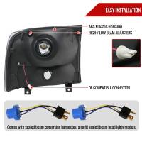 Spec'D Tuning Products - Spec-D 1999-2004 Ford F-250/F-350/F-450/F-550/Excursion Crystal Headlights w/ SMD LED Light Strip (Matte Black Housing/Clear Lens) - Image 5