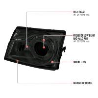 Spec'D Tuning Products - Spec-D 1998-2000 Ford Ranger Halo Projector Headlights (Chrome Housing/Smoke Lens) - Image 6
