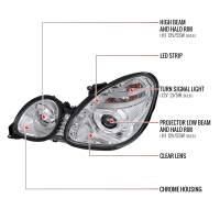 Spec'D Tuning Products - Spec-D 1998-2005 Lexus GS300/GS400/GS430 Halo Projector Headlights w/ SMD LED Light Strip (Chrome Housing/Clear Lens) - Image 6