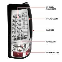 Spec'D Tuning Products - Spec-D 1999-2002 Chevrolet Silverado/ 1999-2006 GMC Sierra LED Tail Lights (Chrome Housing/Clear Lens) - Image 4