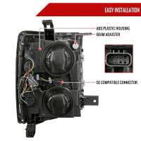 Spec'D Tuning Products - Spec-D 2014-2015 Chevrolet Silverado 1500 LED Bar Factory Style Headlights - Black (Matte Black Housing/Clear Lens) - Image 5