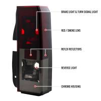 Spec'D Tuning Products - Spec-D 2005-2010 Hummer H3 Tail Lights (Chrome Housing/Red Smoke Lens) - Image 6