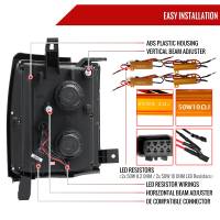 Spec'D Tuning Products - Spec-D 2015-2019 Chevrolet Silverado 2500HD/3500HD Switchback Sequential LED Turn Signal Projector Headlights (Glossy Black Housing/Clear Lens) - Image 5