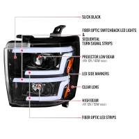 Spec'D Tuning Products - Spec-D 2015-2019 Chevrolet Silverado 2500HD/3500HD Switchback Sequential LED Turn Signal Projector Headlights (Glossy Black Housing/Clear Lens) - Image 6