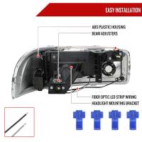 Spec'D Tuning Products - Spec-D 2001-2006 GMC Yukon Denali / XL LED Bar Factor Headlights (Matte Black Housing/Clear Lens) - Image 5