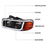Spec'D Tuning Products - Spec-D 2001-2006 GMC Yukon Denali / XL LED Bar Factor Headlights (Matte Black Housing/Clear Lens) - Image 6