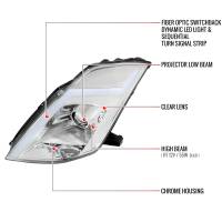 Spec'D Tuning Products - Spec-D 2003-2005 Nissan 350Z Switchback Sequential Turn Signal Animated LED Bar Projector Headlights (Chrome Housing/Clear Lens) - Image 6