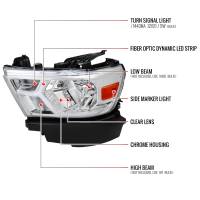 Spec'D Tuning Products - Spec-D 2019-2022 Dodge RAM 1500 Animated LED Bar Factory Style Headlights (Chrome Housing/Clear Lens) - Image 6