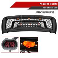 Spec'D Tuning Products - Spec-D 2010-2018 Dodge RAM 2500/3500 Rebel Style Hood Grille w/ Amber LED Lights - Image 5