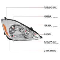 Spec'D Tuning Products - Spec-D 2004-2005 Toyota Sienna Passenger/Right Side Factory Style Headlights w/ Amber Reflector (Chrome Housing/Clear Lens) - Image 6