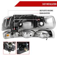 Spec'D Tuning Products - Spec-D 1999-2002 Chevrolet Silverado/ 2000-2006 Tahoe/Suburban Factory Style Headlights w/ Bumper Light Assembly (Chrome Housing/Clear Lens) - Image 5