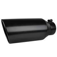 Spec'D Tuning Products - Spec-D Universal 4" Inlet/6" Outlet Black Stainless Steel Bolt-On Angled Exhaust Tip - Image 6