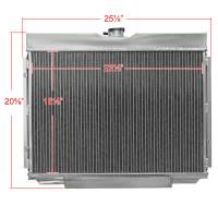 Spec'D Tuning Products - Spec-D 1967-1970 Ford Mustang/Fairlane/Ranchero Mercury Cougar Aluminum 3-Row Performance Radiator - Image 1