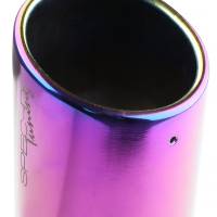 Spec'D Tuning Products - Spec-D Universal 2.5" Inlet/4.125" Outlet Rainbow Stainless Steel Angled Burnt Purple Exhaust Tips - 2PC - Image 2