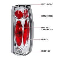 Spec'D Tuning Products - Spec-D 1988-2000 Chevrolet C/K C10/Silverado/Tahoe/Suburban GMC Sierra/Jimmy/Yukon Tail Lights (Chrome Housing/Clear Lens) - Image 6