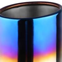 Spec'D Tuning Products - Spec-D Universal 2.5" Inlet/3.875" Outlet Chrome Stainless Steel Angled Burnt Blue Exhaust Tips - 2PC - Image 2