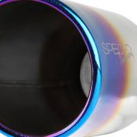 Spec'D Tuning Products - Spec-D Universal 2.5" Inlet/3.875" Outlet Chrome Stainless Steel Angled Burnt Blue Exhaust Tips - 2PC - Image 3
