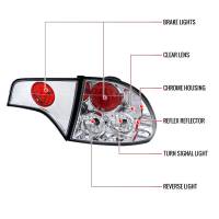 Spec'D Tuning Products - Spec-D 2006-2011 Honda Civic Sedan Tail Lights (Chrome Housing/Clear Lens) - Image 6