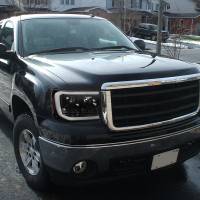 Spec'D Tuning Products - Spec-D 2007-2013 GMC Sierra 1500 / 2007-2014 Sierra 1500HD 2500HD 3500HD / 2009-2013 Sierra 1500 Hybrid LED C-Bar Projector Headlights (Jet Black Housing/Clear Lens) - Image 8