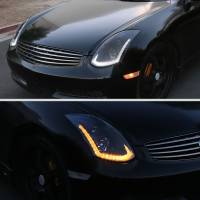 Spec'D Tuning Products - Spec-D 2003-2007 Infiniti G35 Coupe LED Bar Projector Headlights w/ Sequential Turn Signals (Black Housing/Smoke Lens) - Image 7