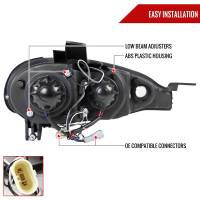 Spec'D Tuning Products - Spec-D 2001-2005 Mazda Miata MX-5 Dual Halo Projector Headlights (Matte Black Housing/Clear Lens) - Image 5