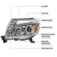 Spec'D Tuning Products - Spec-D 2005-2011 Toyota Tacoma Dual Halo Projector Headlights (Chrome Housing/Clear Lens) - Image 6
