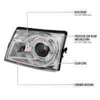 Spec'D Tuning Products - Spec-D 1998-2000 Ford Ranger Halo Projector Headlights (Chrome Housing/Clear Lens) - Image 6