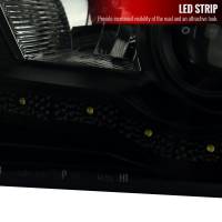 Spec'D Tuning Products - Spec-D 1999-2004 Ford F-250/F-350/F-450/F-550/Excursion Projector Headlights w/ SMD LED Light Strip (Black Housing/Smoke Lens) - Image 3