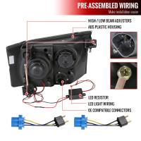 Spec'D Tuning Products - Spec-D 1999-2004 Ford F-250/F-350/F-450/F-550/Excursion Projector Headlights w/ SMD LED Light Strip (Black Housing/Smoke Lens) - Image 6