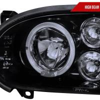 Spec'D Tuning Products - Spec-D 1993-1998 Volkswagen Golf Mk3/Cabrio Dual Halo Projector Headlights (Glossy Black Housing/Smoke Lens) - Image 2