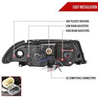 Spec'D Tuning Products - Spec-D 1999-2001 BMW E46 3 Series Sedan Dual Halo Projector Headlights (Chrome Housing/Clear Lens) - Image 5