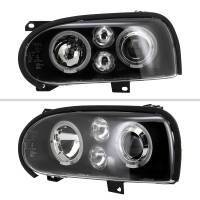 Spec'D Tuning Products - Spec-D 1993-1998 Volkswagen Golf Mk3/Cabrio Dual Halo Projector Headlights (Matte Black Housing/Clear Lens) - Image 4