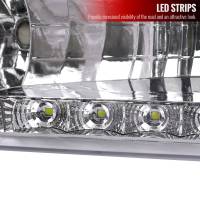 Spec'D Tuning Products - Spec-D 1999-2004 Ford F-250/F-350/F-450/F-550/Excursion Factory Style Headlights w/ SMD LED Light Strip (Chrome Housing/Clear Lens) - Image 2