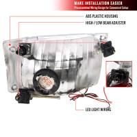 Spec'D Tuning Products - Spec-D 1999-2004 Ford F-250/F-350/F-450/F-550/Excursion Factory Style Headlights w/ SMD LED Light Strip (Chrome Housing/Clear Lens) - Image 6